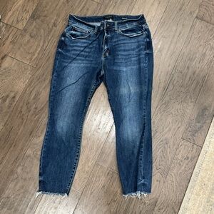 Judy Blue Los Angeles Skinny Fit Jeans Women’s Size 16W Dark Wash Raw Hem